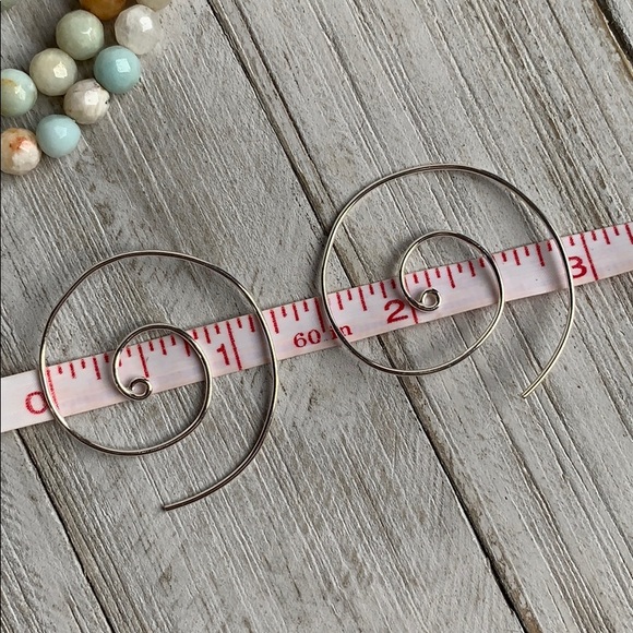 Sterling Silver Spiral Hoop Earrings NEW - Picture 3 of 5